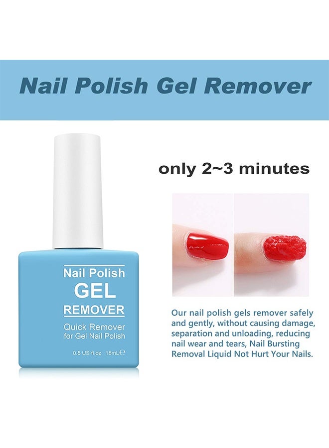 Nail Polish Gel Remover, Quick Remover for Gel Nail Polish, No Need for Foil, Quick & Easy Polish Remover In 3-5 Minutes, No Need Soaking Or Wrapping, Safe & Gentle with Cuticle Pusher & Scraper（Note: Nail File Color is Random） - Image 3